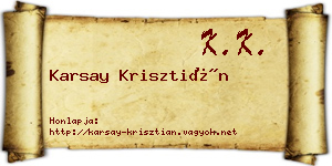 Karsay Krisztián névjegykártya